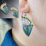 Creative Mechanical Triangle Marbling Earrings