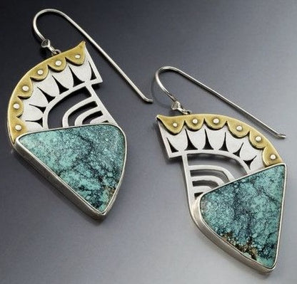 Creative Mechanical Triangle Marbling Earrings