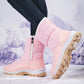 Botas de nieve de invierno para mujer, zapatos de exterior de caña alta y gruesa, de terciopelo, botines de plataforma a la moda, zapatos de felpa que mantienen el calor