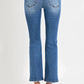 RISEN Full Size Mid Rise Ankle Straight Jeans With Pockets