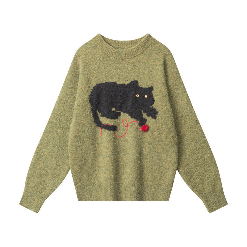 Cat Sweater Women's Autumn And Winter Lazy Leisure Pullover Knitted