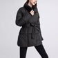 Winter Plaid Sewing Lapel Coat With Lace-up Design Fashion Loose Solid