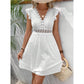 Knitted Jacquard Hollow Elastic See-through Lace Butterfly Sleeve Dress