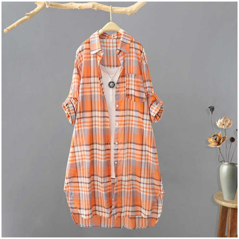 Summer Japanese Sun Protection Shirt Women's Mid-length Loose