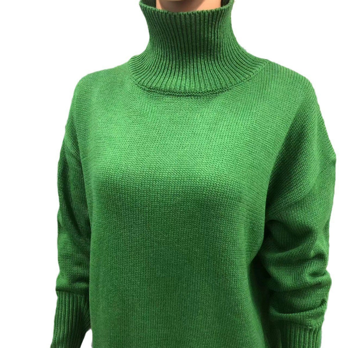 Langärmliger Pullover in Volltonfarbe für Damen