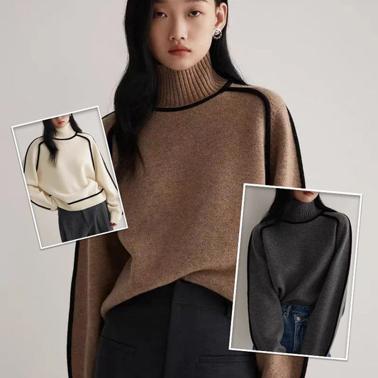 Casual Loose Pullover Knitted Sweater Fashion Knit Top Outerwear