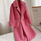 Lapel Lamb Fleece Coat With Pockets Faux Fur Coat Winter