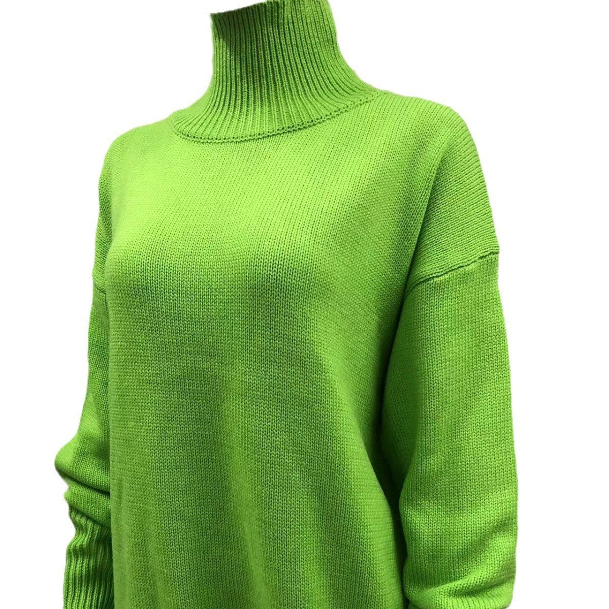 Langärmliger Pullover in Volltonfarbe für Damen