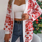 Cardigan Knitwear Lantern Sleeve Xmas Printed Oversized Deer Sweater Pockets Knitted