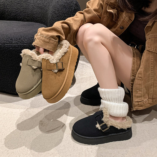 New Luxury Winter Women's Shoes Plush Fashion Retro