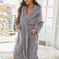 Plus Size Shu Cotton Velvet Double Layer Hooded Nightgown