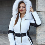 Fashionable Warm Sports Hooded Long Sleeve Ski Suit