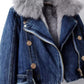 Detachable Fox Fur Rabbit Fur Liner Denim Coat