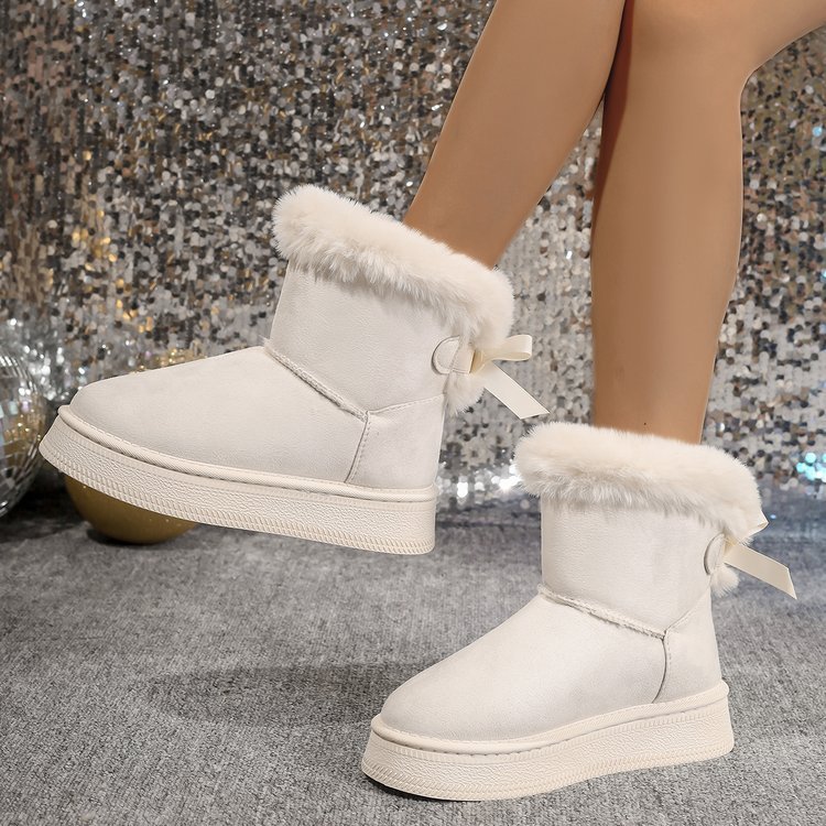 Botas de nieve de invierno con lazo de moda