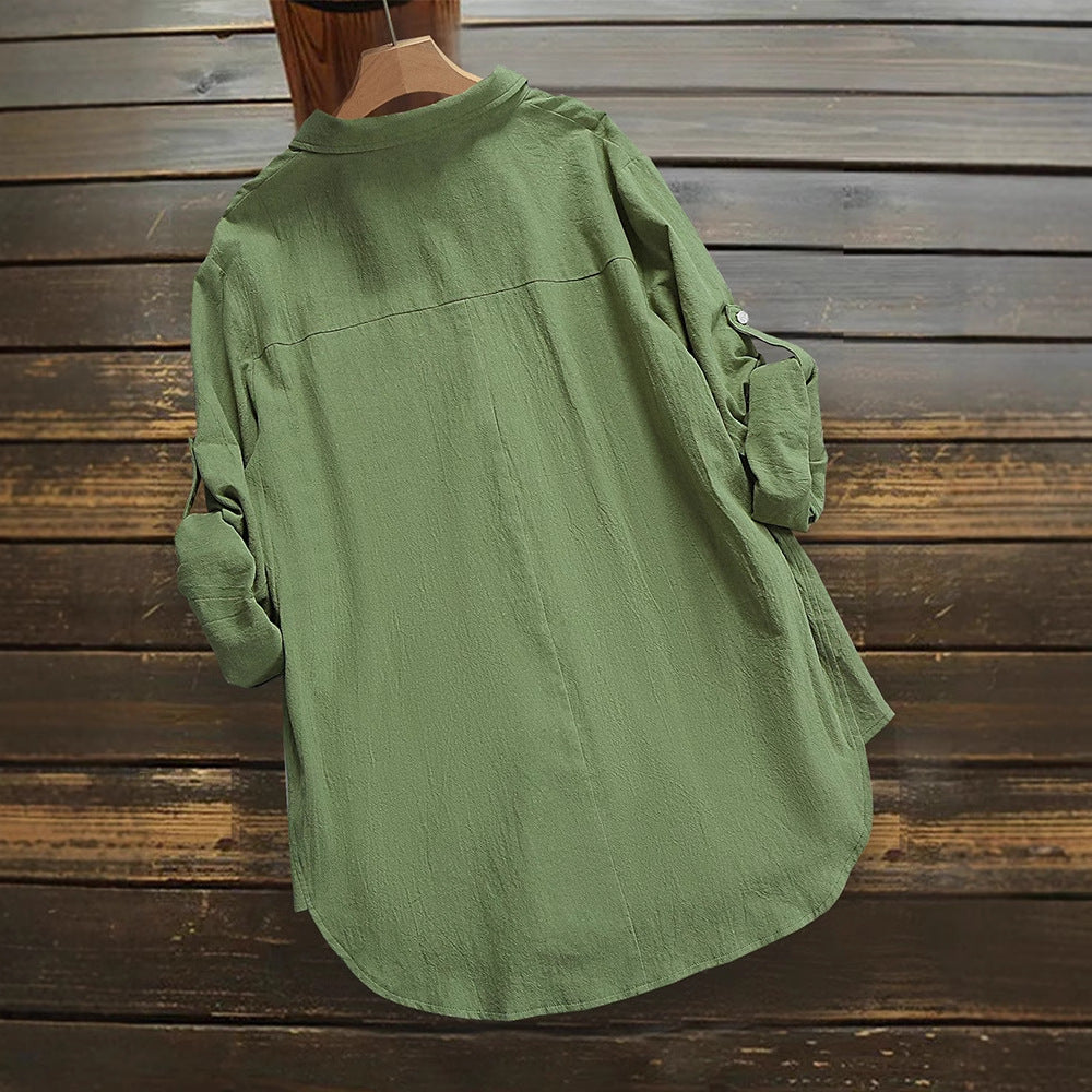 Women's Loose Long Sleeve Button Shirt