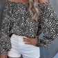 Women's Off-shoulder Printed Long Sleeve Loose Shirt