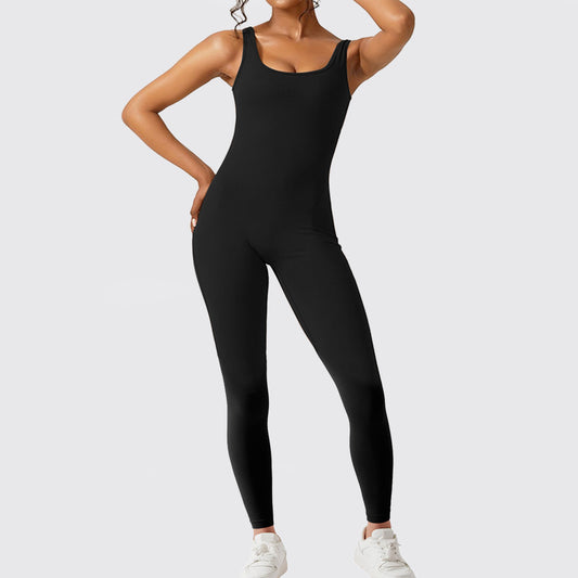 Damen Ärmellose Flare Jumpsuits Fitness Yoga Lange Hosen