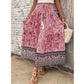 Women's Fashion Waist-controlled Simple Floral Print Tassel Skirt