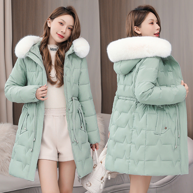 Cotton Coat Slim Fit Fur Collar Thickened