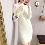 Autumn And Winter Fleece-lined Thickened Woolen Dress