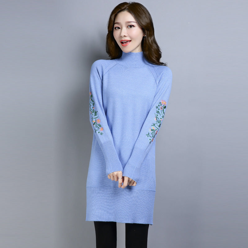 Autumn And Winter Fleece-lined Thickened Woolen Dress