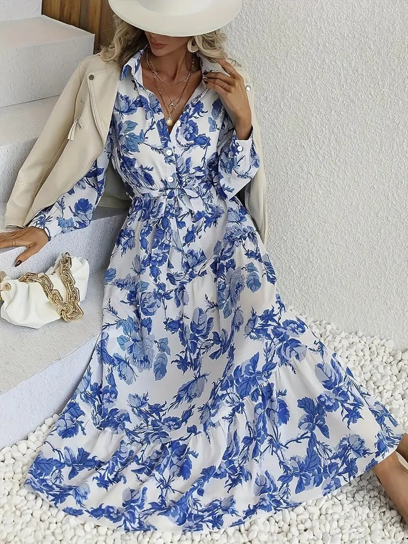 Ladies Fashion Summer Flowy Print Dress