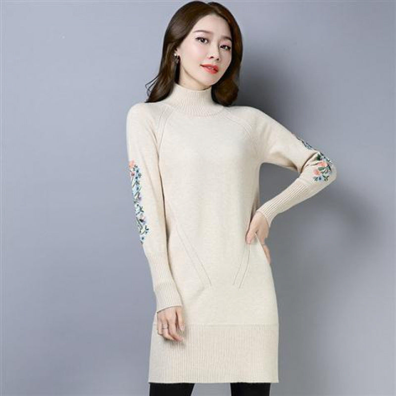 Autumn And Winter Fleece-lined Thickened Woolen Dress