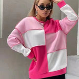 Women's Sweater Color Matching Sports Loose Top