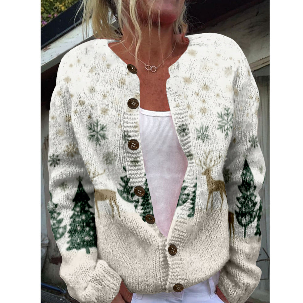 Women's Sweater Animal Elements Floral Cardigan