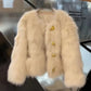 Autumn And Winter New Short Thickened Environmental Protection Faux Fox Fur High-end Tops Coat For Women