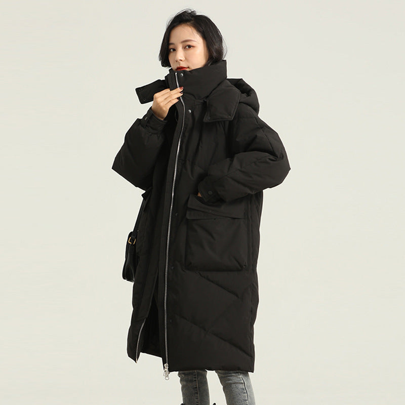 White Duck Down High-end Warm Women's Slimming Pinghu Coat