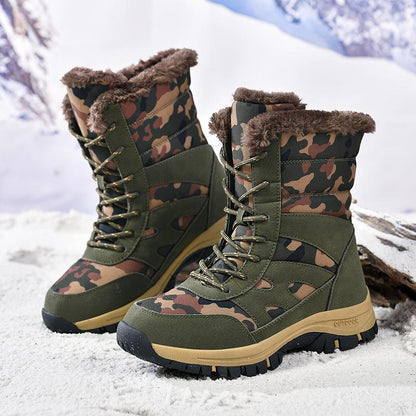 Snow Boots Outdoor Army Green Camouflage High-top Cotton Shoes