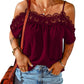 Lace Off-neck Short Sleeve Top Pullover Shirt