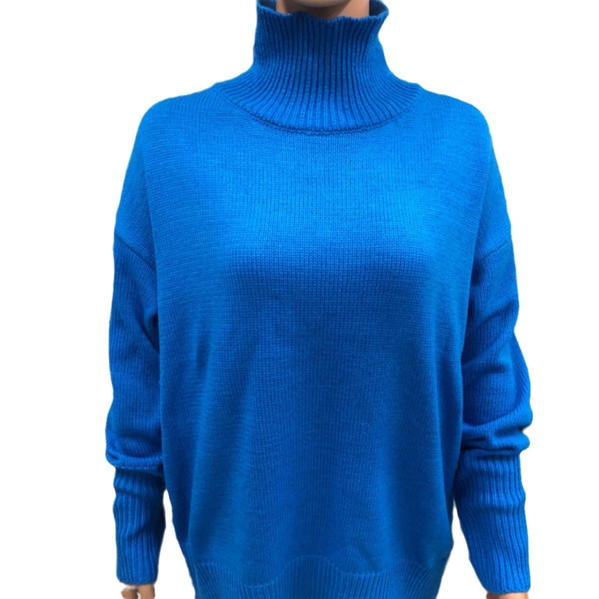 Langärmliger Pullover in Volltonfarbe für Damen