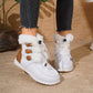 Fashion Round Toe Snow Boots Winter Warm Plush Flat Cotton Shoes Versatile Simple Short Boot For Women