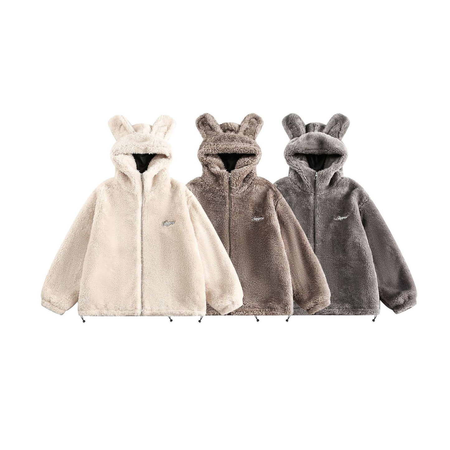 Coral Fleece Cotton Rabbit Ears Coat