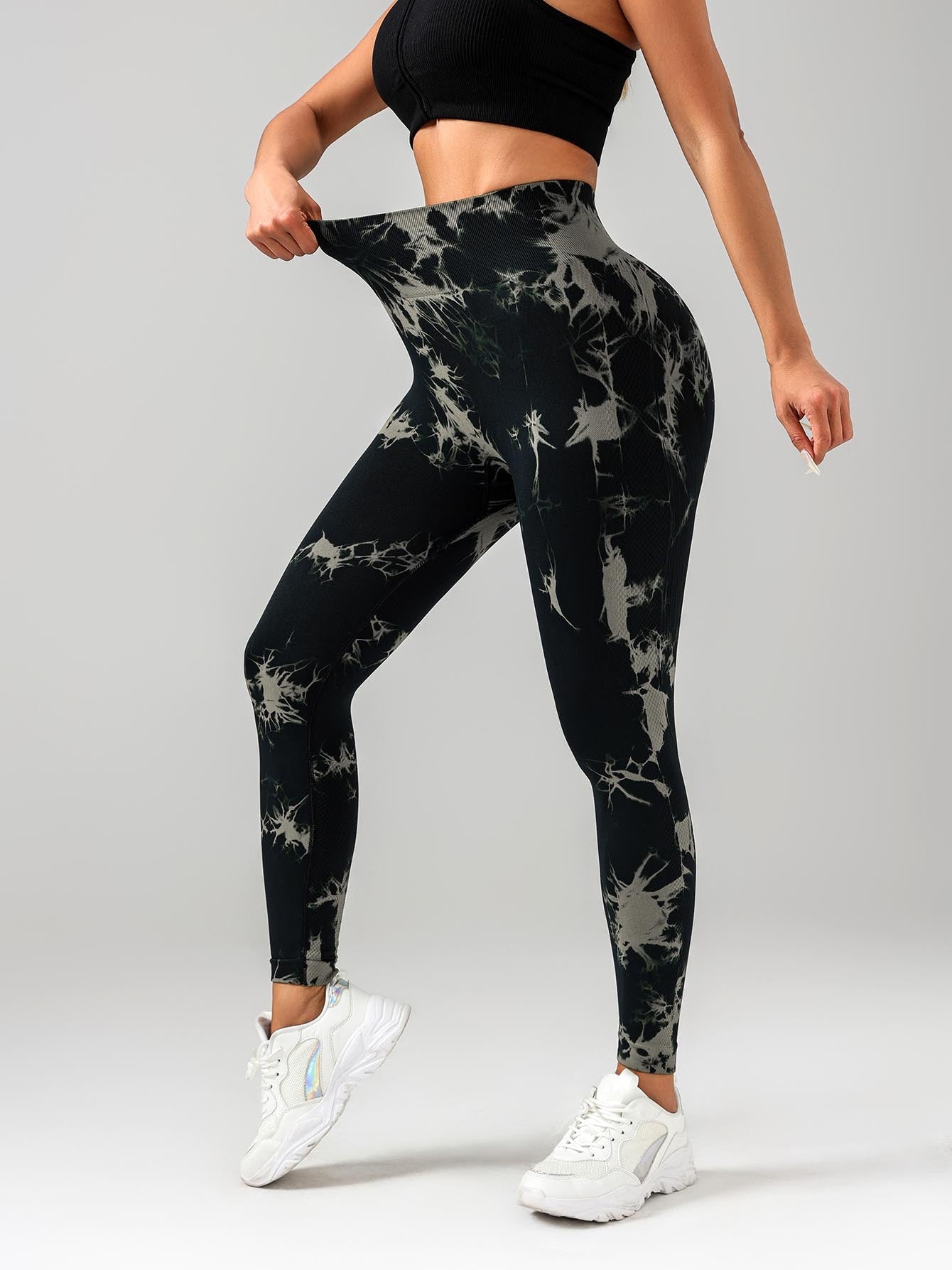 3er-Pack nahtlose Batik-Workout-Leggings für Damen, hohe Taille, Gym-Leggings, Yoga-Hosen, nahtlose Leggings für Damen, hohe Taille, Yoga-Hosen