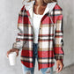 European And American Fashion Women's Wear Solid Color Plaid Hooded Jacket